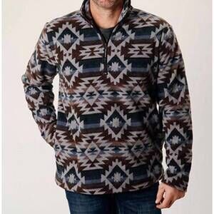 NEW ROPER aztec fleece pullover in grey